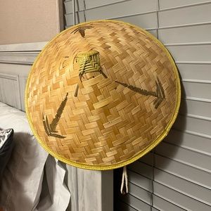 Tan Vietnamese straw hat